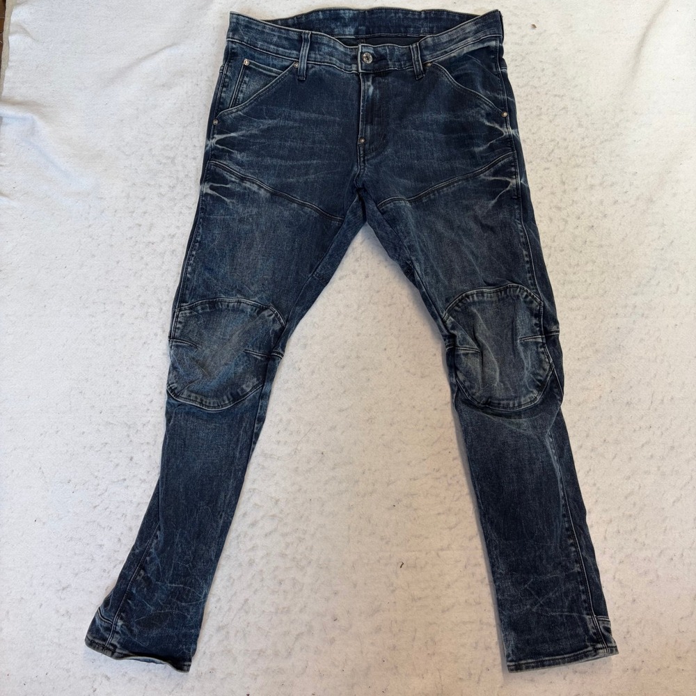 G-Star Raw 5620 3D Super Slim Jeans Mens 34x30 Blue Moto Denim